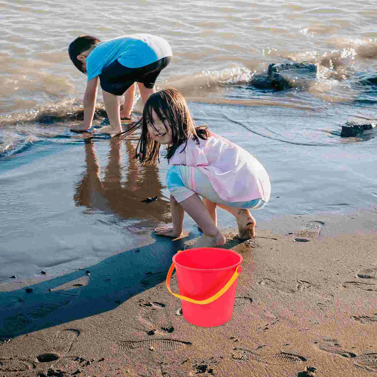 Speel zand Kinderspeelgoed Draagbare emmer Strandbenodigdheden Buiten Plastic emmers spelen