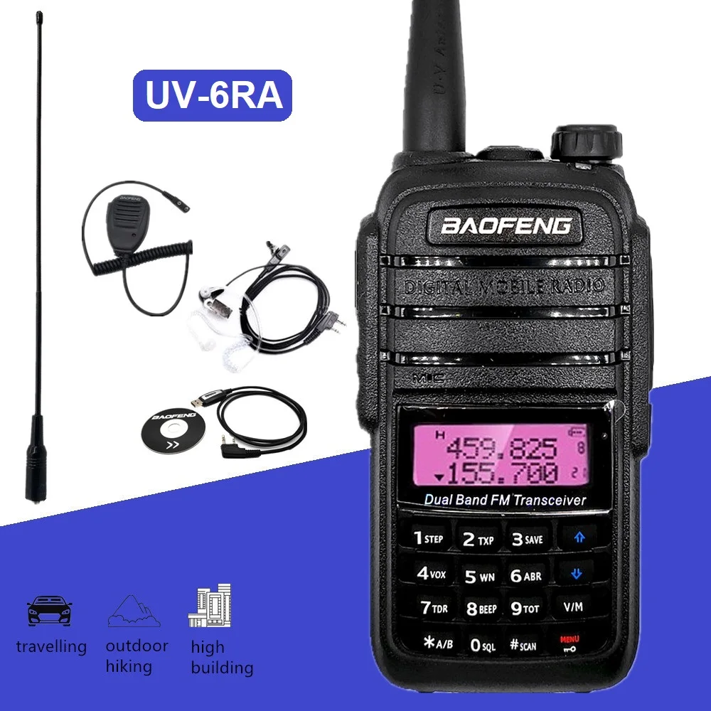 

2022 Baofeng UV-6RA 8W Professional Walkie Talkie Radio Scanner VHF UHF Dual Band Ham Radio Stations hf Transceiver uv 6ra UV6R