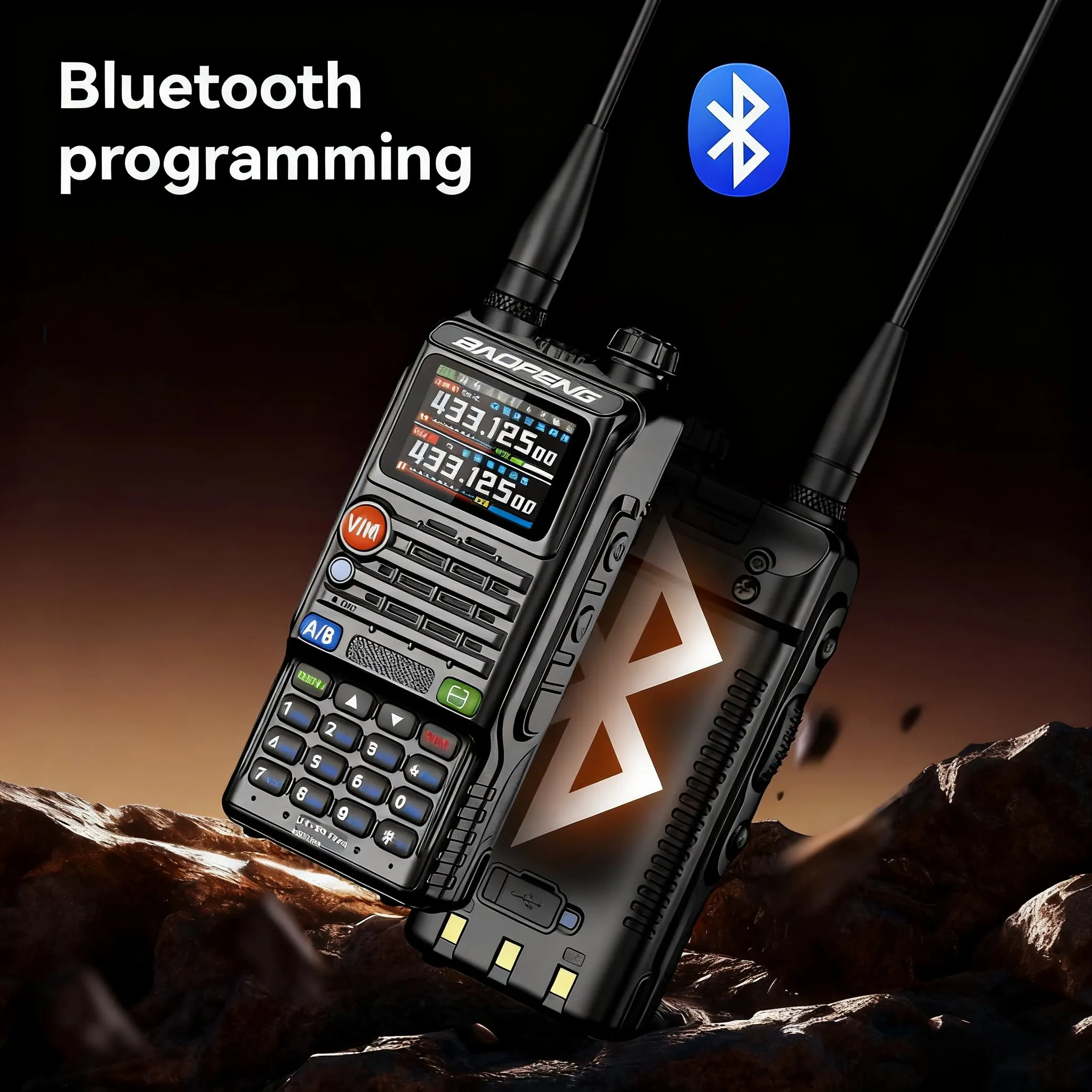 جديد Baofeng Uv-5R نظام تحديد المواقع/Aprs طويلة المدى أجهزة اتصال لاسلكية مجموعة التخييم هام راديو بلوتوث البرمجة نوع-C شاحن