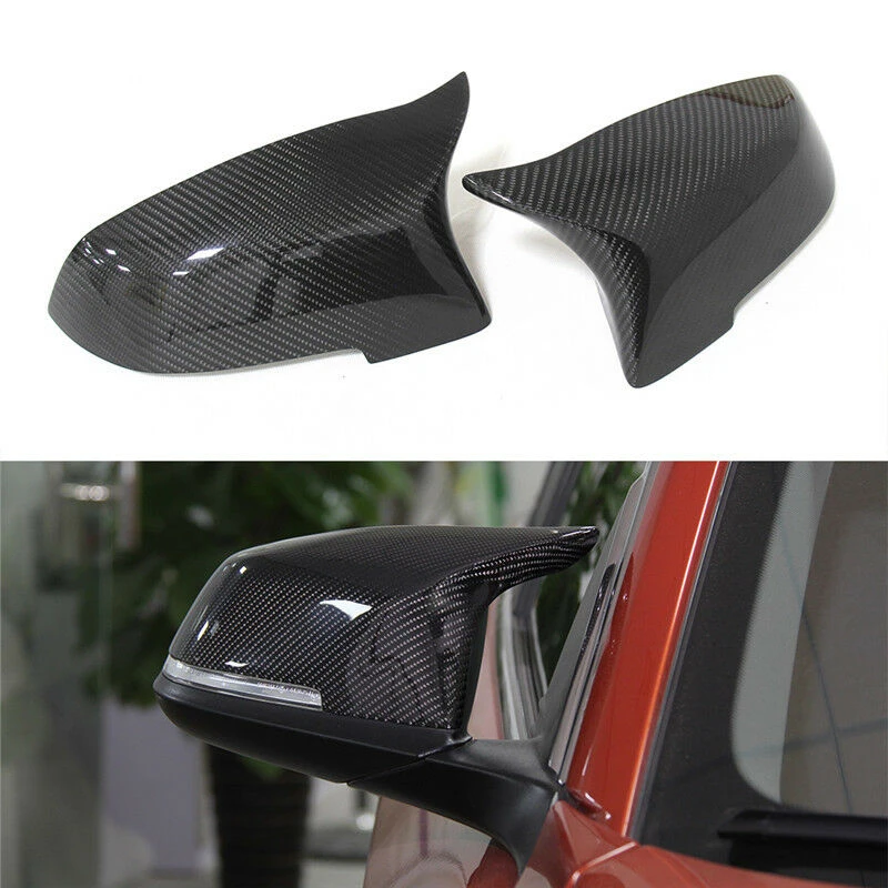 2PCS Carbon Fiber Mirror Cover Clip On Car Rear View Cap Reverse Shell Case For BMW 5 6 7 Series F10 F06 F12 F01 F02