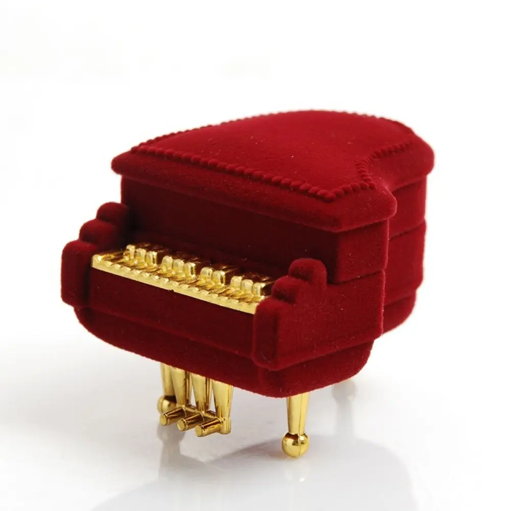 New Earring Pendant Wedding Ring Box Gift Case Storage Box Velvet Piano Ring Box