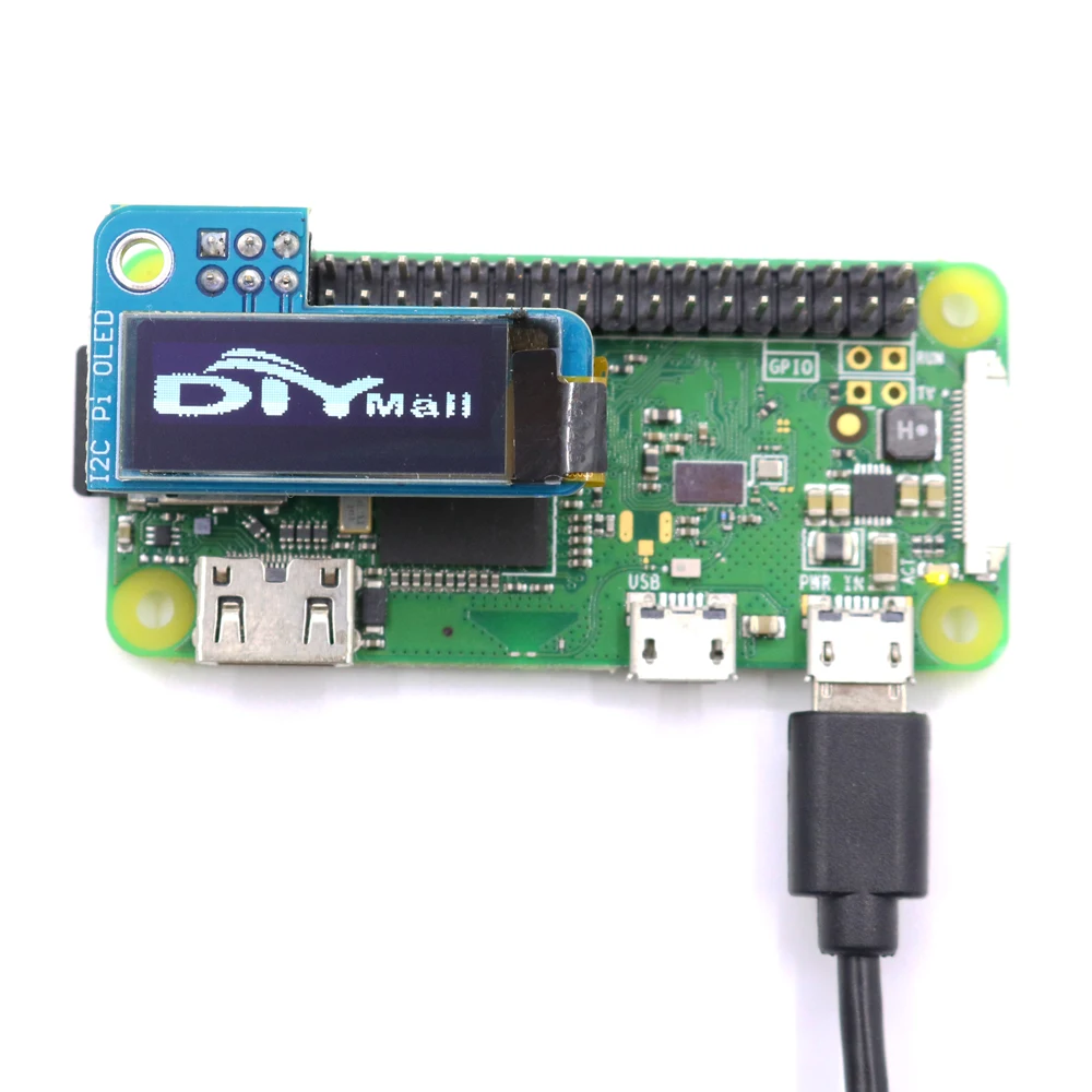 Imagem -03 - Módulo de Tela Oled Branco Rpi Raspberry pi b Mais pi pi pi Zero 91 Polegada 128x32 pi Zero