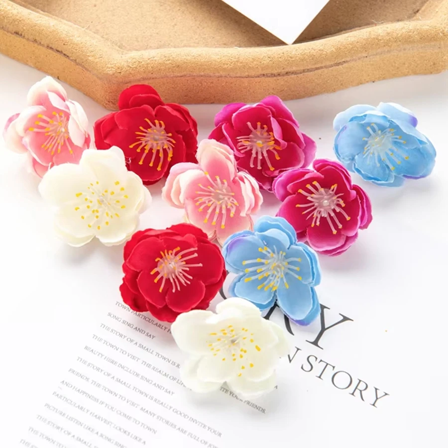 30/80PCS Artificial Flowers Scrapbook Cherry Diy Gift Wedding Garden Rose Archway Home Room Decor Christmas Photo Frame Ornament