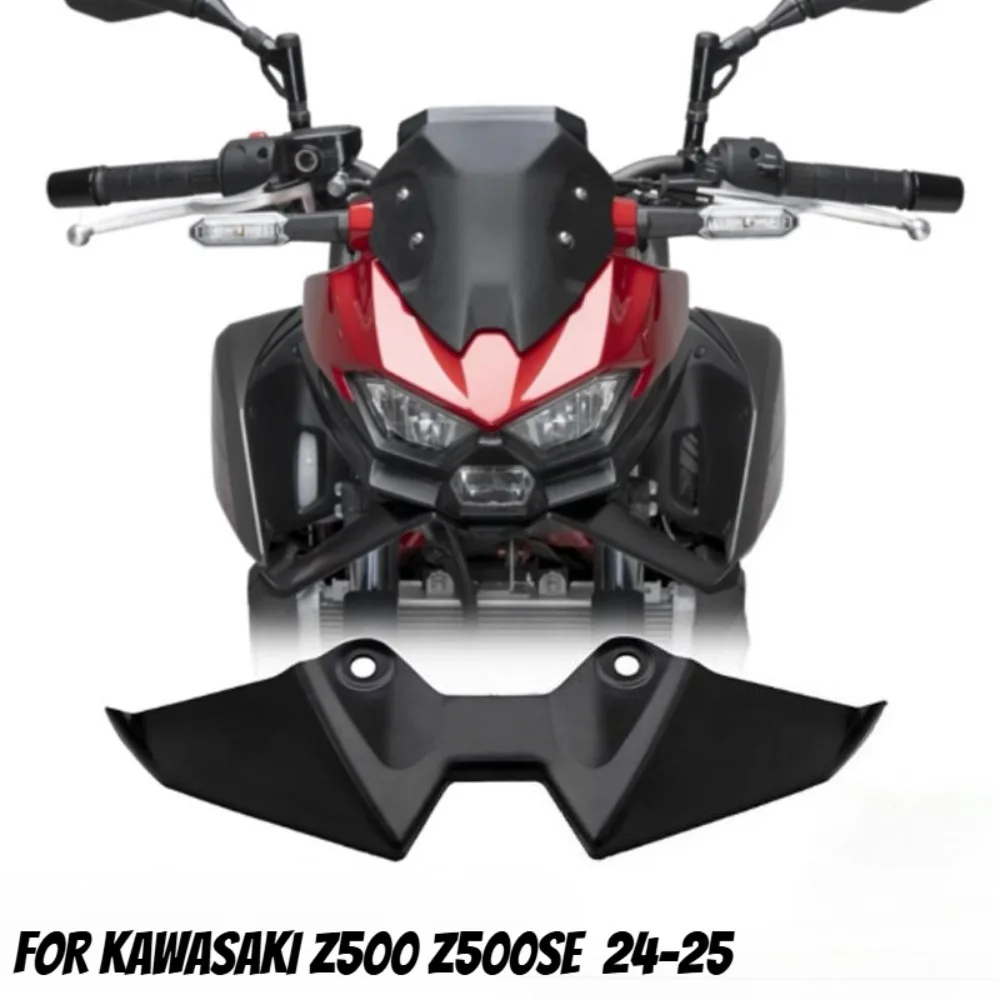Z500 Motorcycle Naked Aerodynamic Front Spoiler ABS for Kawasaki Z 500 Z500 SE 2024 2025 Frontal Downforce Fairing Winglets Kit