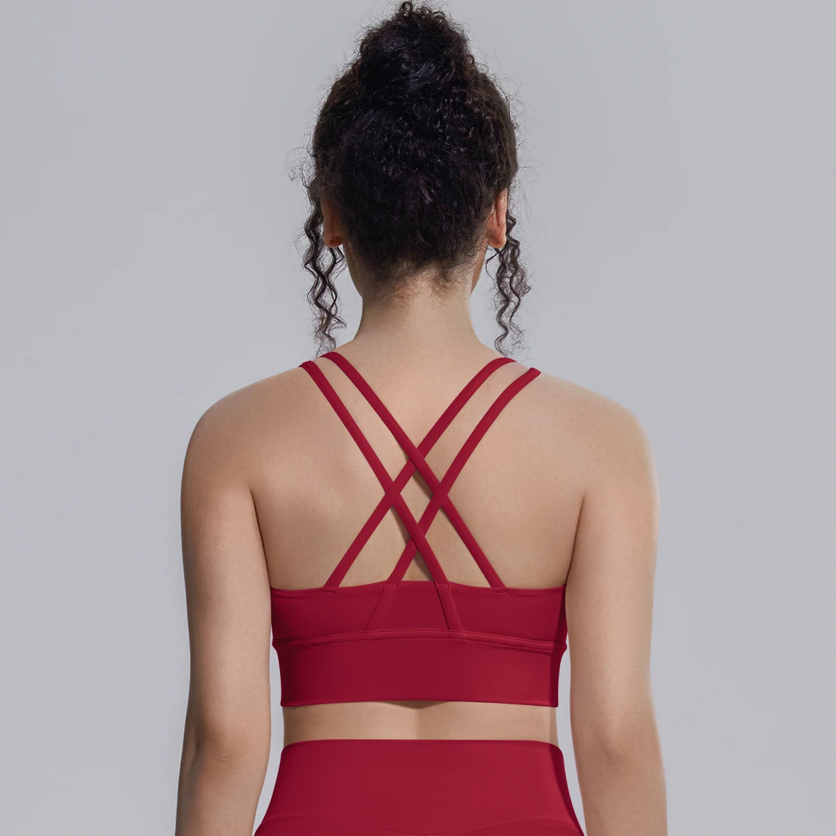 Damen Einfarbiger Schöner Rückenfreier Yoga-BH Yoga-Unterwäsche mit Brustpolster Sommer Fitness Sport Stoßfester Workout-Top Sexy BH – Detail 34
