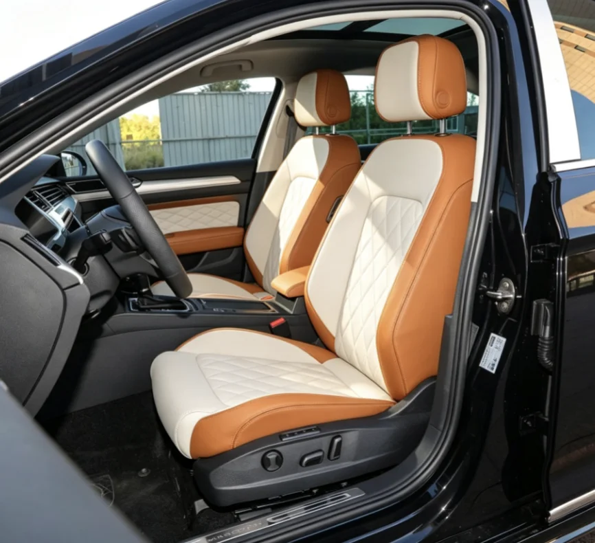 Für Passat B8 2014~2018 Maßgefertigte Autositzbezüge Luxuriöses Nappaleder 100% Passgenau Innenraumzubehör 360 ° Vollständige Abdeckung – Detail 3