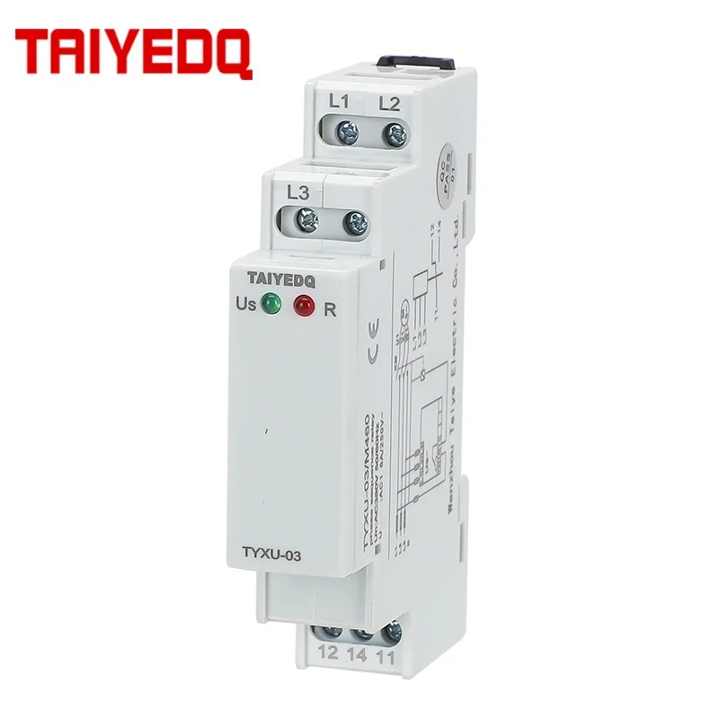 TYXU-03 Relé de monitoreo de voltaje Secuencia de fase y relé de protección contra fallos de fase 8A 10A 1SPDT 2SPDT