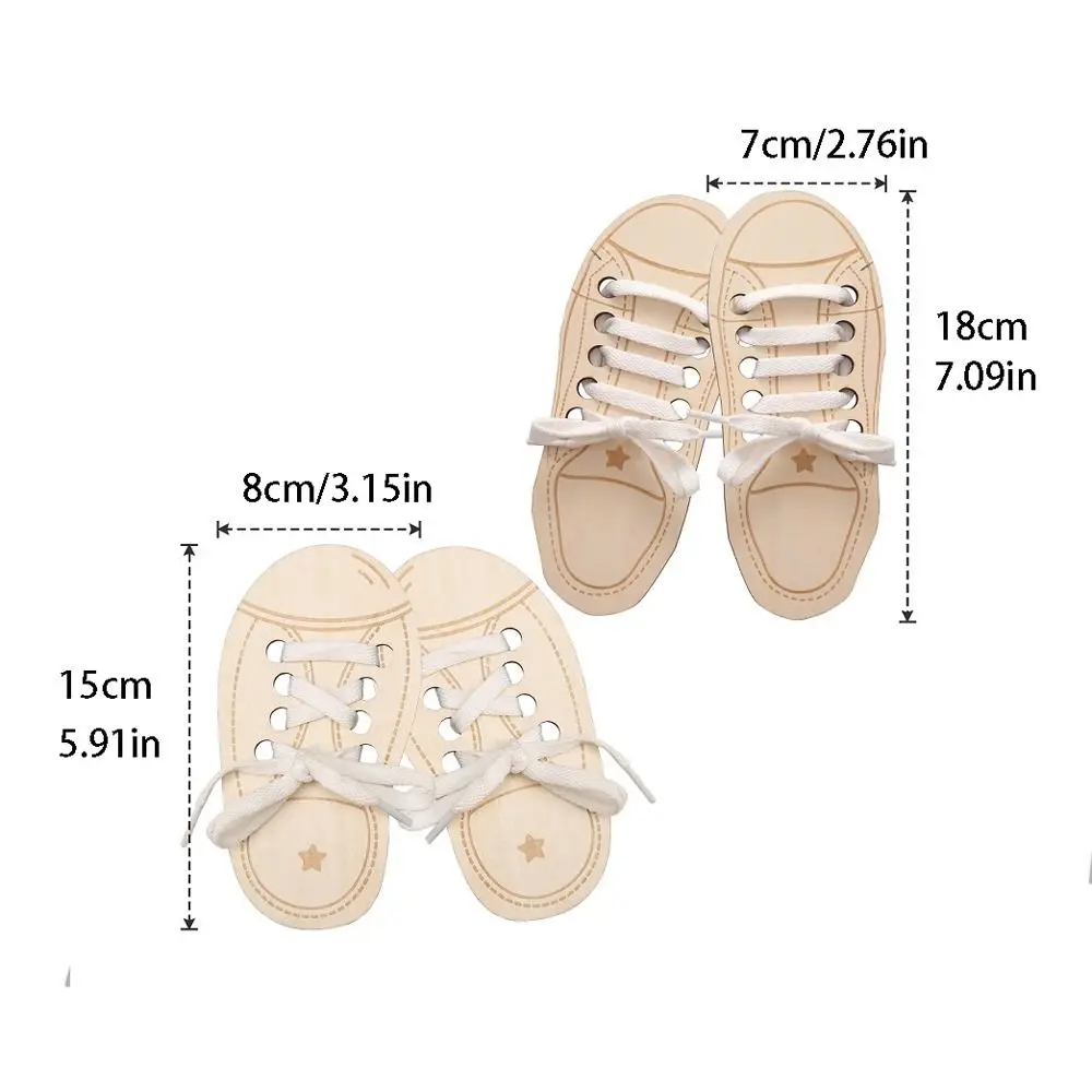 Aids Early Education For Baby Tying Shoelaces Boards Learn to Tie Laces Toy Montessori Educational Toy Wooden Lacing Shoe Toy