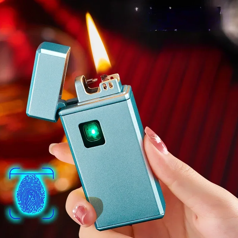 New Touch Fingerprint Sensing Kerosene Oil Electric Hybrid Rechargeable Lighter Creative Personalized Arc Cool Lighter