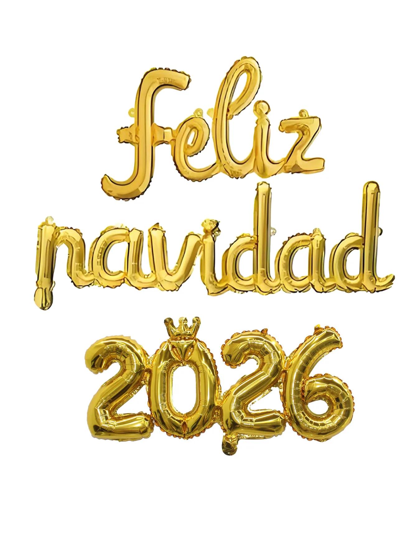 Verbindung Spanisch Feliz Navidad 2026 Buchstaben-Zahlen-Luftballons Spanische Weihnachtsdekorationen Navidad 2026 Dekoration