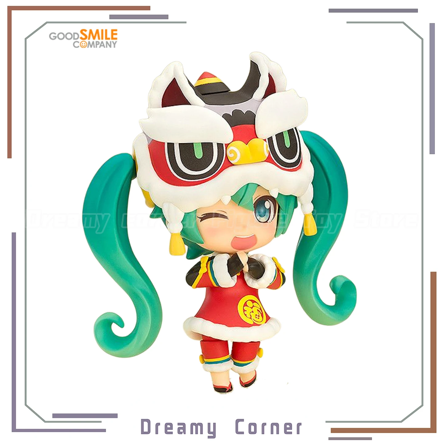 

【In Stock】GSC #654 VOCALOID Hatsune Miku Lion Dance Q Version Figure Ornaments Gift