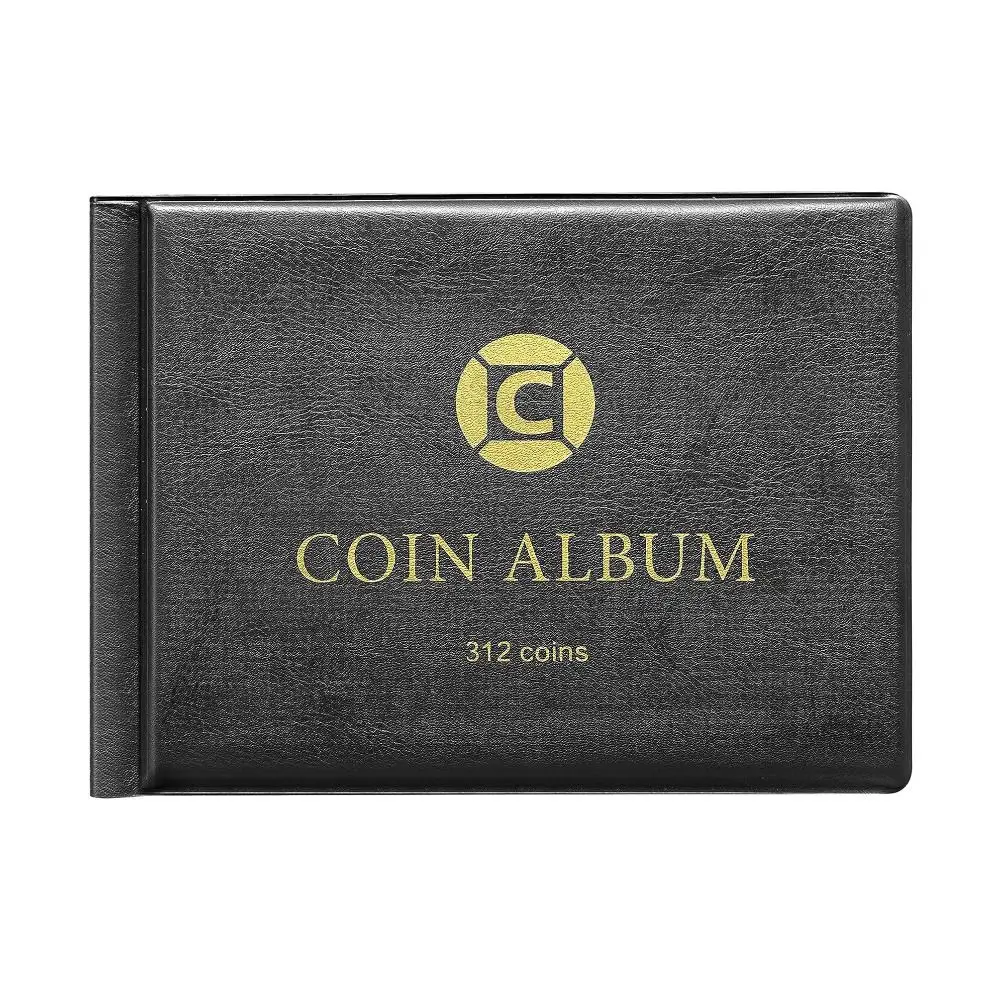 Portable 300/312 Grids Coins Holder Album Black Storage Case Coin Collection Book Soft Currency Storage for Commemorative