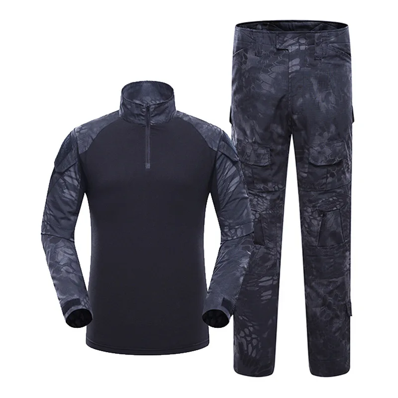 Traje de rana de manga larga para hombre, Camuflaje americano, traje de entrenamiento de rana al aire libre, traje táctico, uniforme militar, bosque Digital