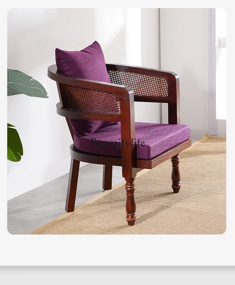 yj32 South East Asia style furniture Thai solid wood back chair Thai old elm