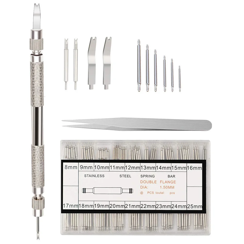 

114Pcs Heavy Duty Watch Repair Tool Kit Metal Set for Watch Band Pin Removal Strap Repair and Spring Bar Adjusting