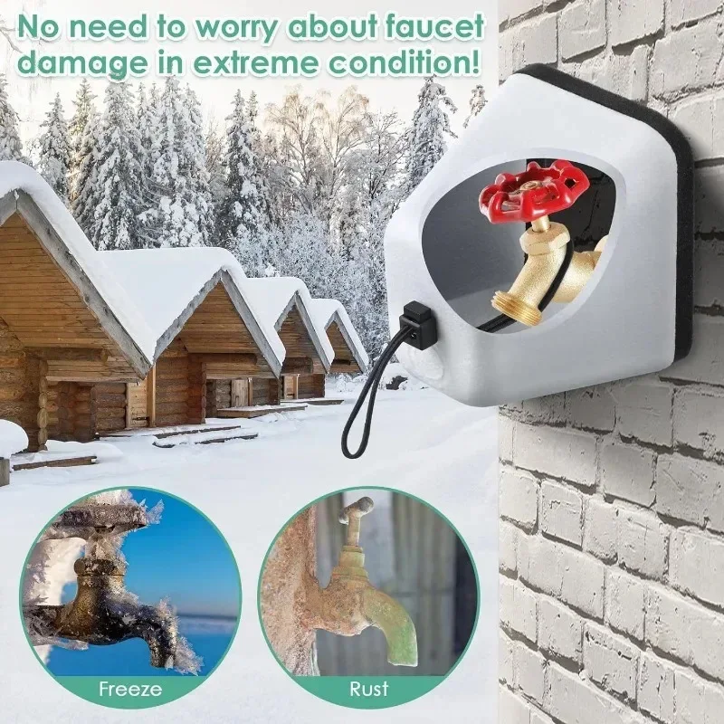 

Winter Outdoor Faucet Cover Self Sealing Thermal Insulation Foam Reusable Fastening Ring Tap Protection From Freezing