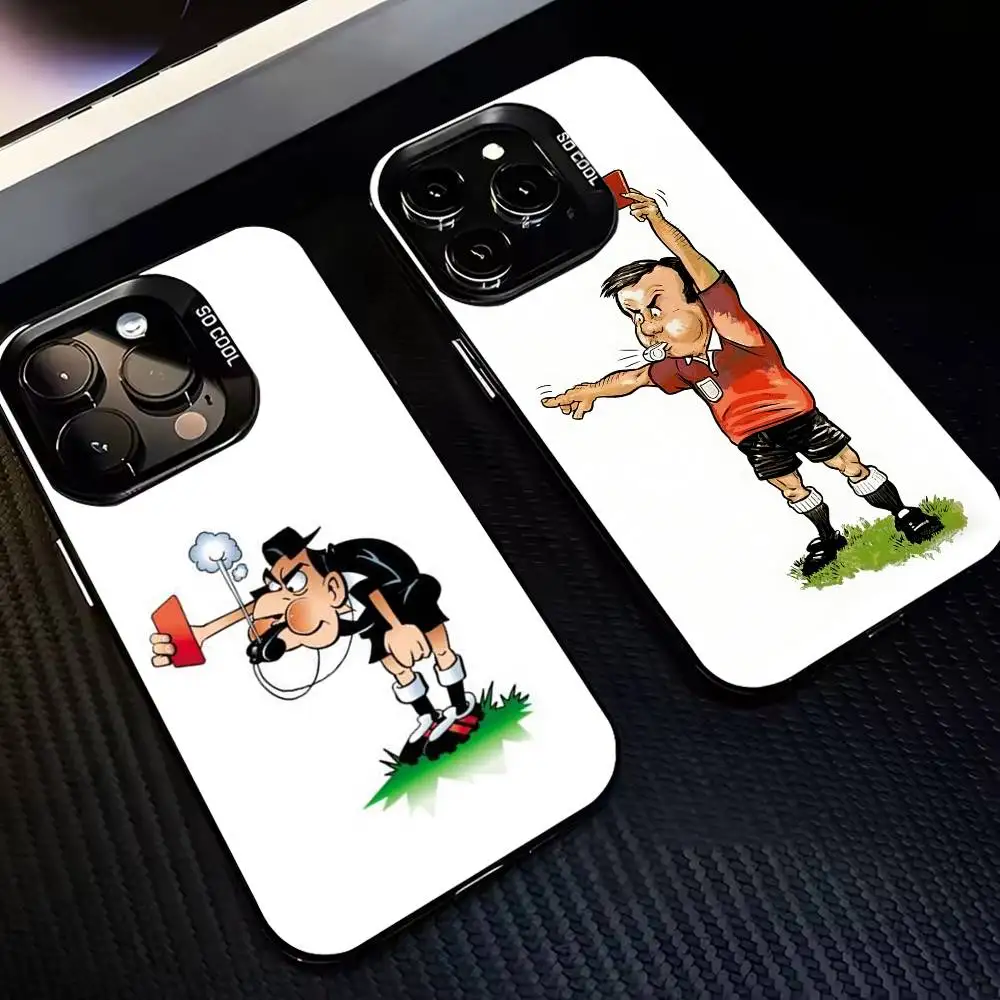 

Cartoon football referee whistle Phone Case For iPhone 17,16,15,14,13,12,11 Plus,Pro Max,XS,Colored Silver Plated Inside Cover