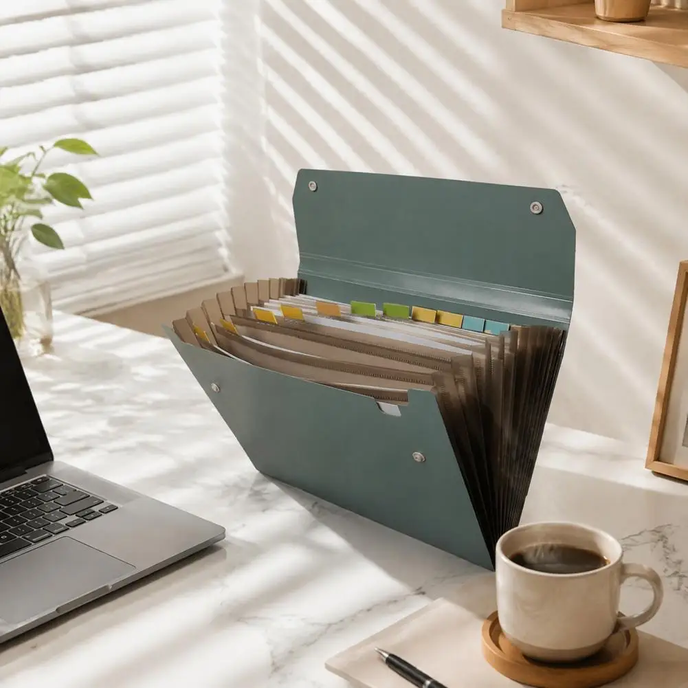 Expandable File Folder Expanding File Folder Organizer with 13 Pockets Portable Accordion Document Holder A4 Size for Office