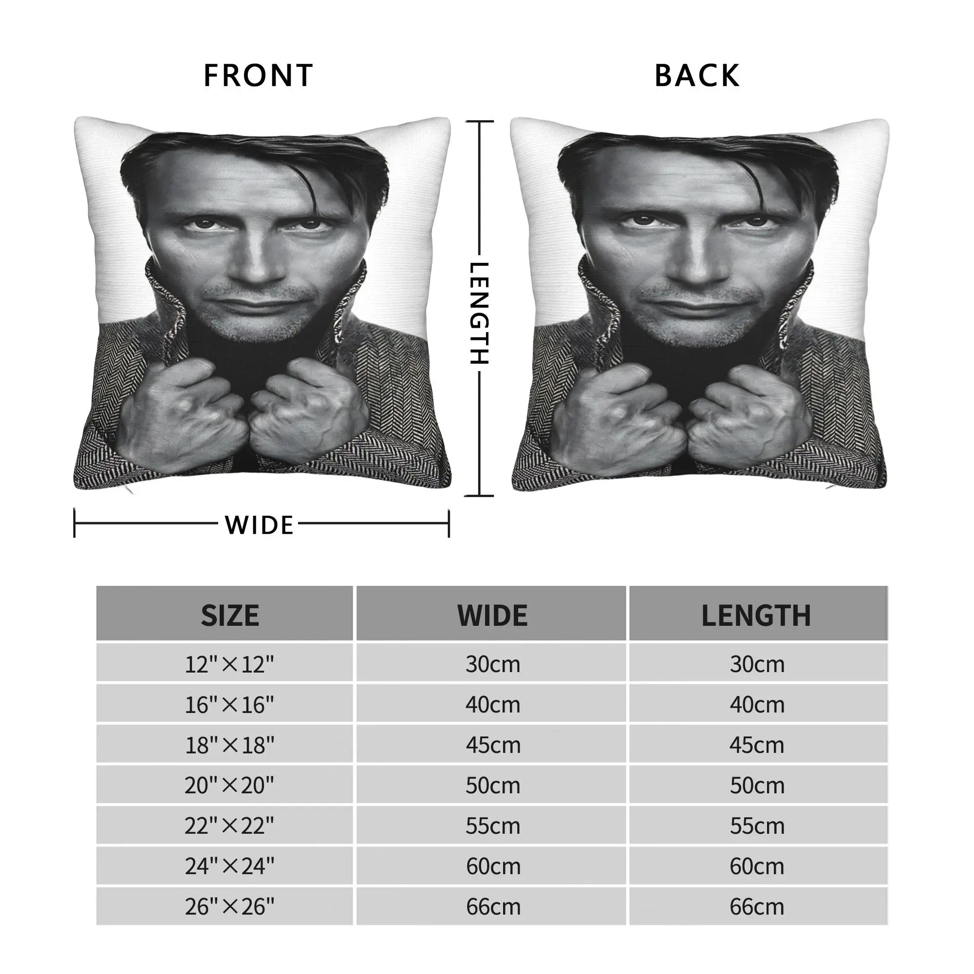 Mads Mikkelsen Handsome Actor Pillow Case  Custom Pillow Cover Kawaii Pillowcases For Sofa Home Decor