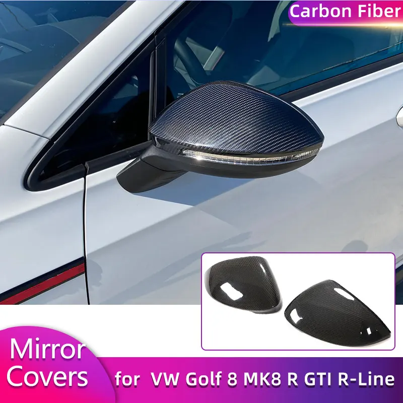 

Накладки на зеркала заднего вида для VW Golf 8 MK8 R GTI R-Line 2020-2024, из настоящего карбона, с функцией Side Assist