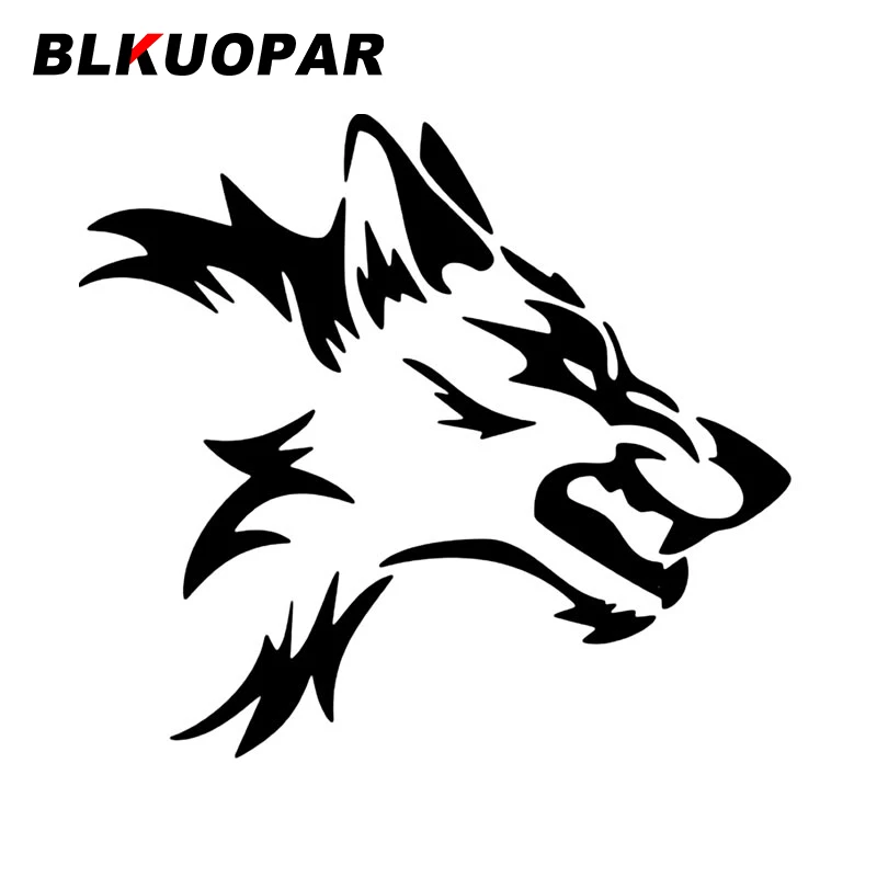 BLKUOPAR Black Beast Wolf Head Car Stickers Brave Animals Luggage Decal Scratch-Proof Die Cut Bumper Motorcycle Car Styling
