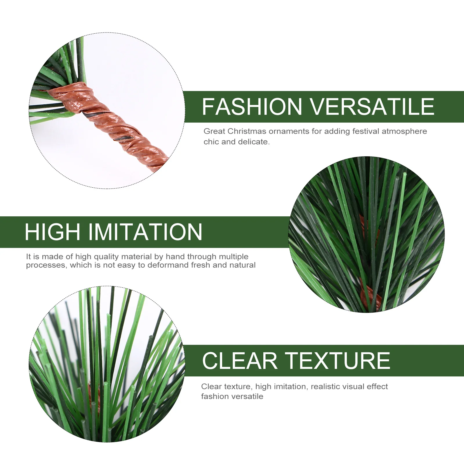 

24pcs Christmas Tree Decorations Artificial Pine Picks Festive Home Ornament For Xmas Party Supplies Fake Plant Decor