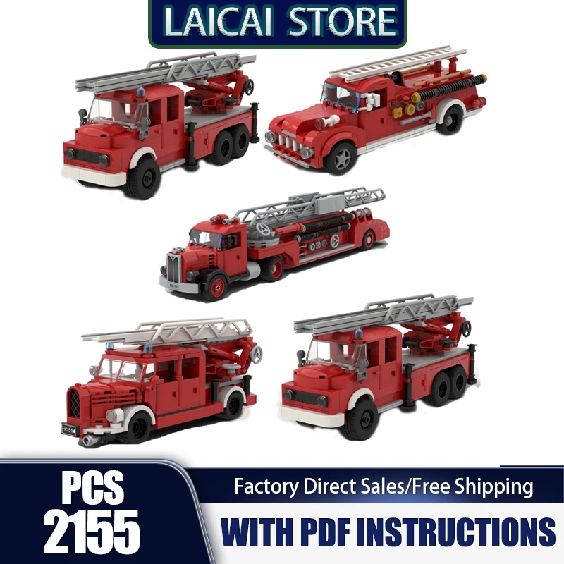 Fire Fighting Model Moc Bricks Building Urban Fire Engineering Vehicle Model Technology Gift Christmas Assembly Toy DIY Set