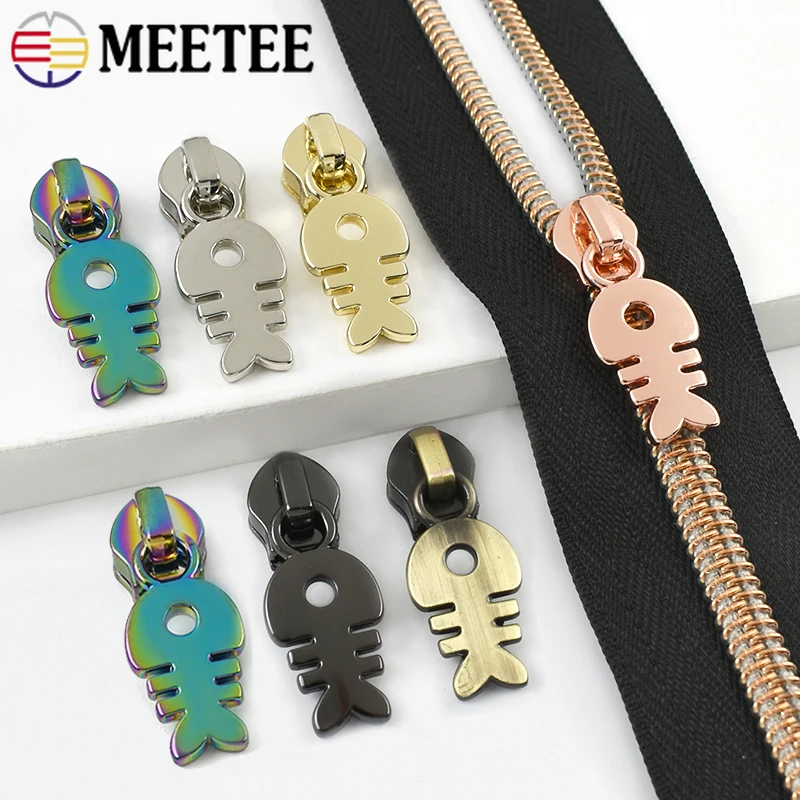 

Meetee 5# 5/10/20Pcs Zipper Sliders for Sewing Nylon Zippers Tape Bags Pocket Zips Pulls Head Clothing DIY Tailoring Accessories
