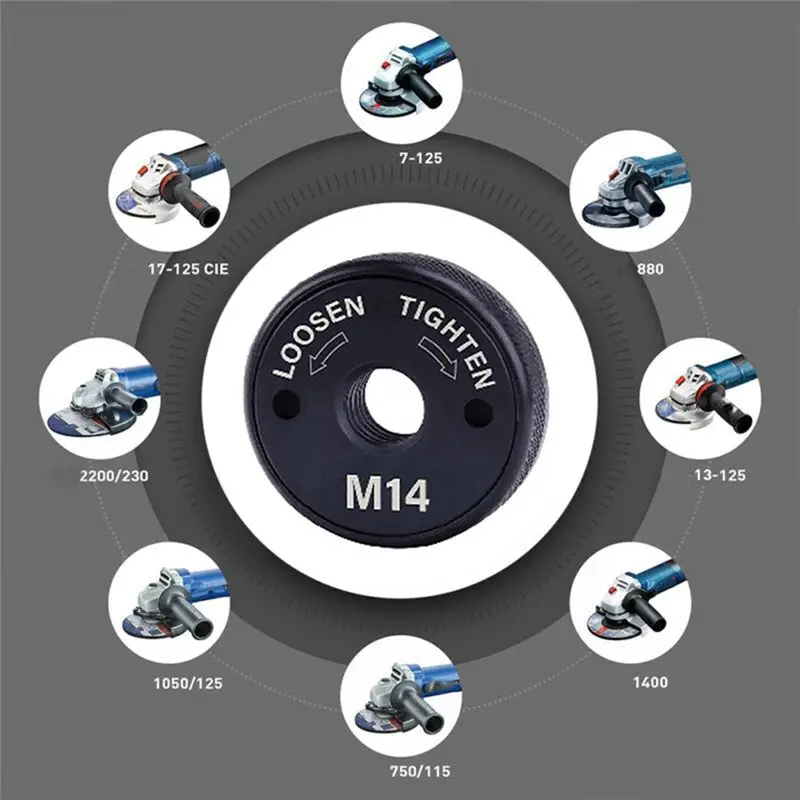 AT05-4Pcs M14 Angle Grinder Locking Nut, Quick Change Clamping Plate Fastener For Fixing Cutting Discs Wheel Abrasive Disc