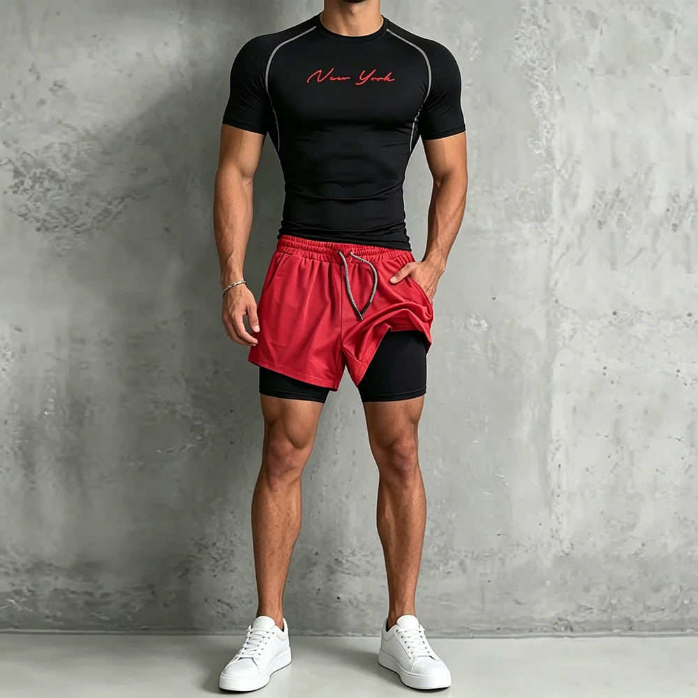 Męski 2-częściowy zestaw do ćw – Compression Shorts Athletes recenzja i cena