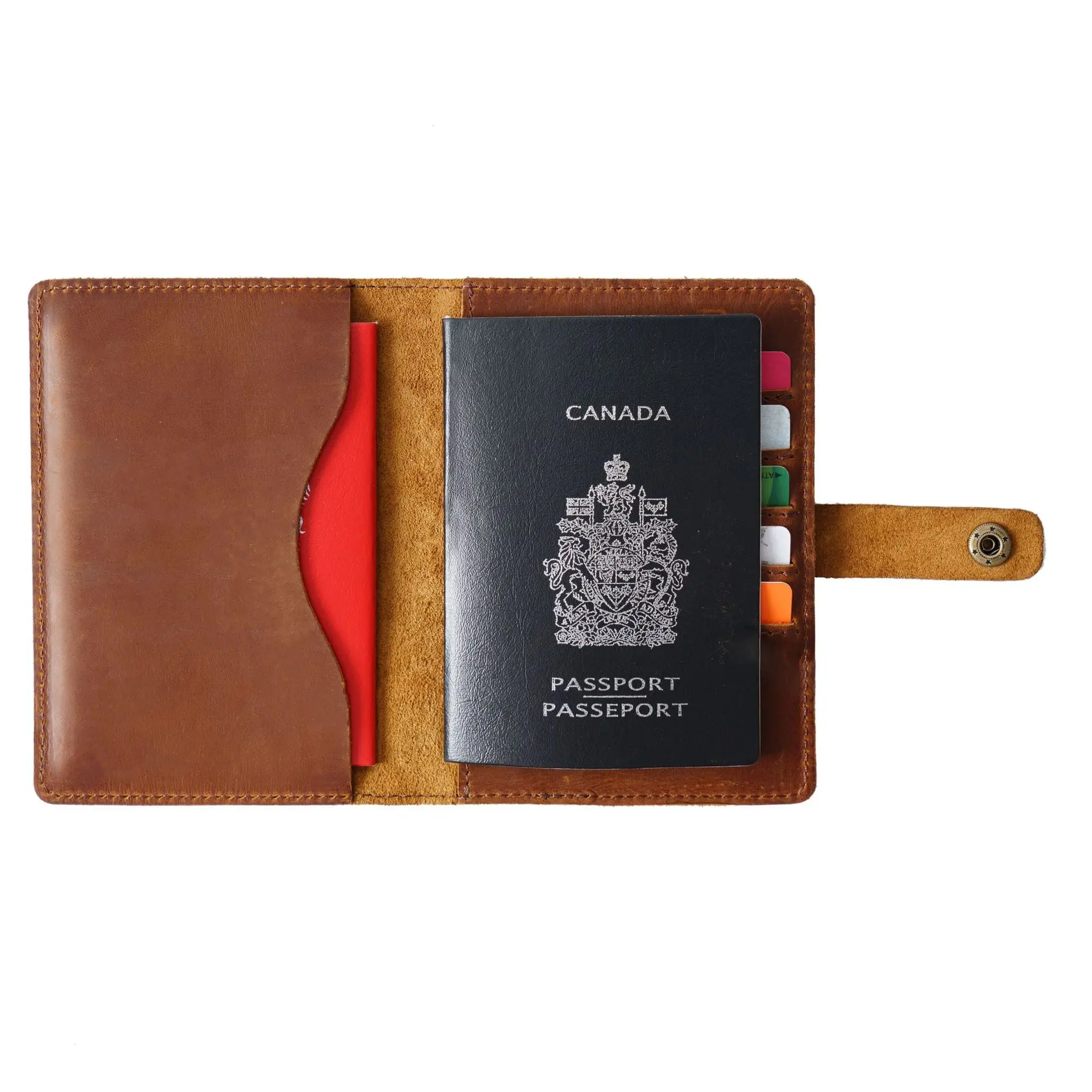 

Crazy Horse Leather Retro Passport Bag Multi Functional Portable Passport Wallet Ticket Purse