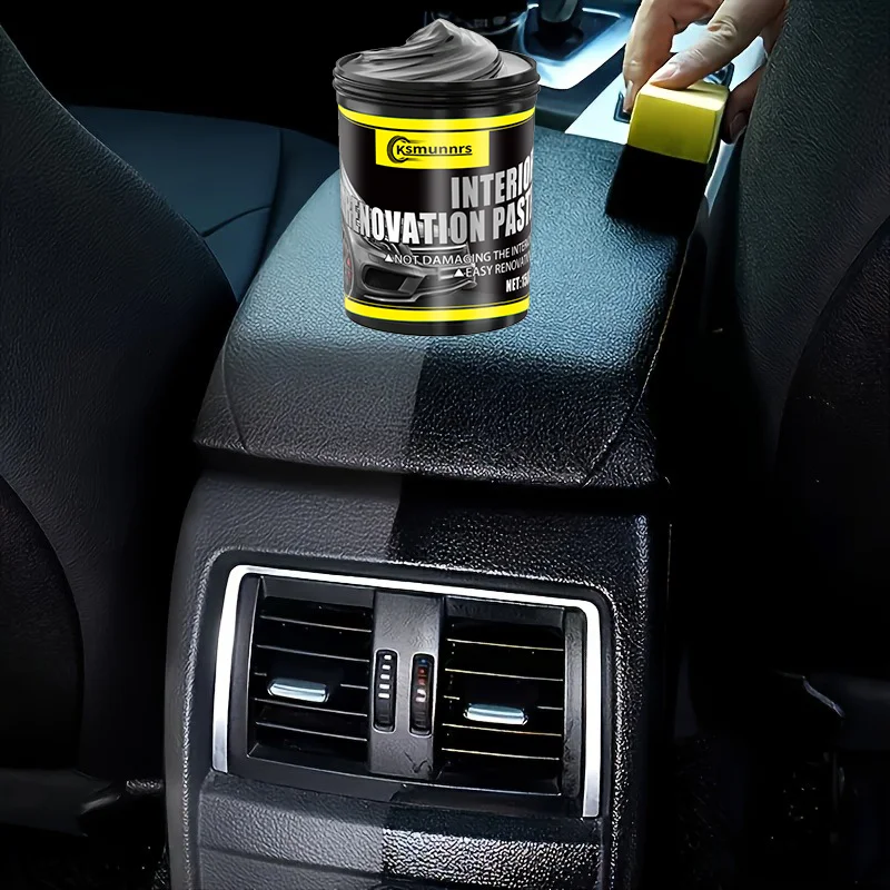 Car Leather Care Cream - Suitable for Nourishing and Refurbishing Seats, Steering Wheels and Door Panels, with Plastic Parts