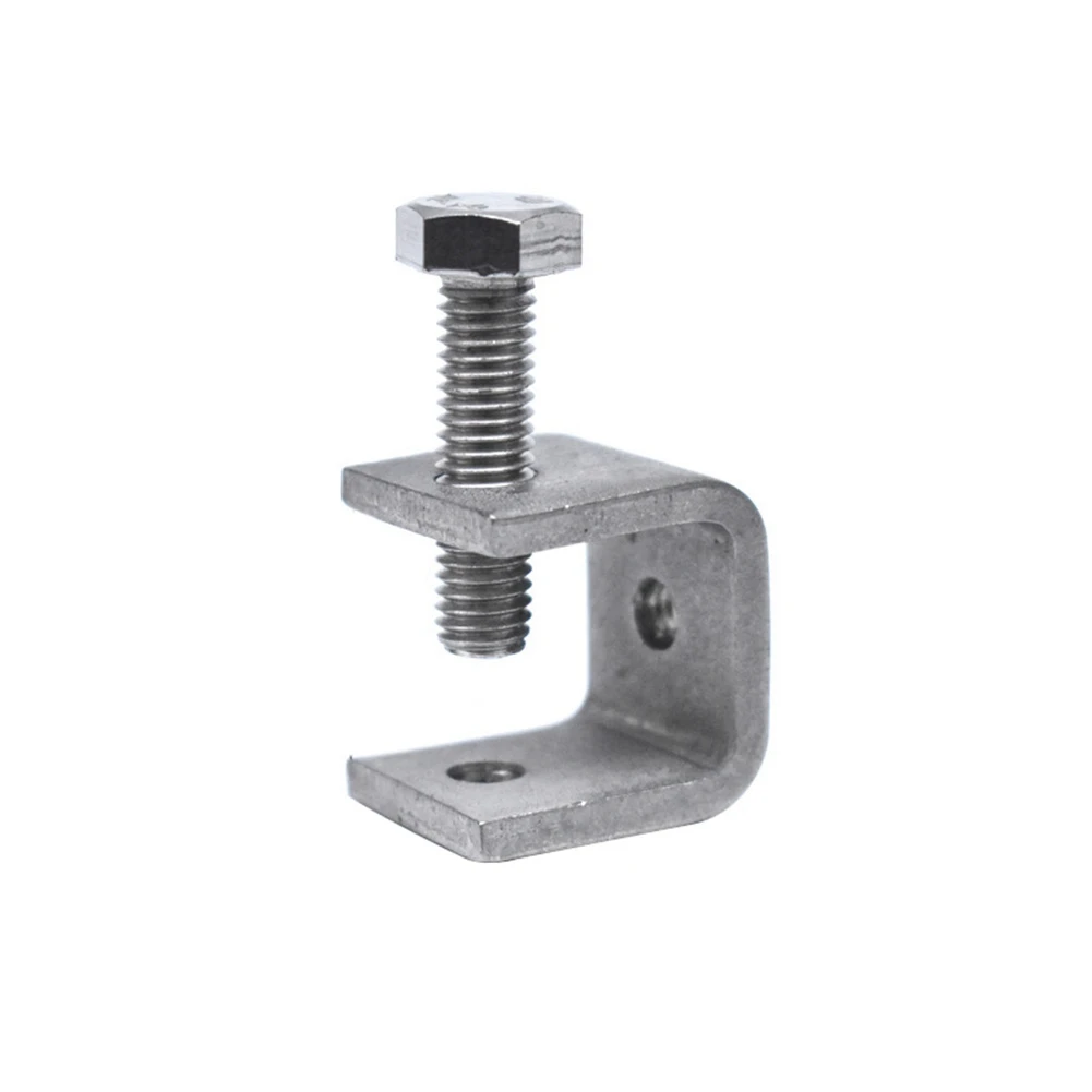 Abrazadera cuadrada de tubo de acero de 4 piezas, anillo de tracción, Clip de soporte fijo ajustable, sujetadores de Hardware multifunción
