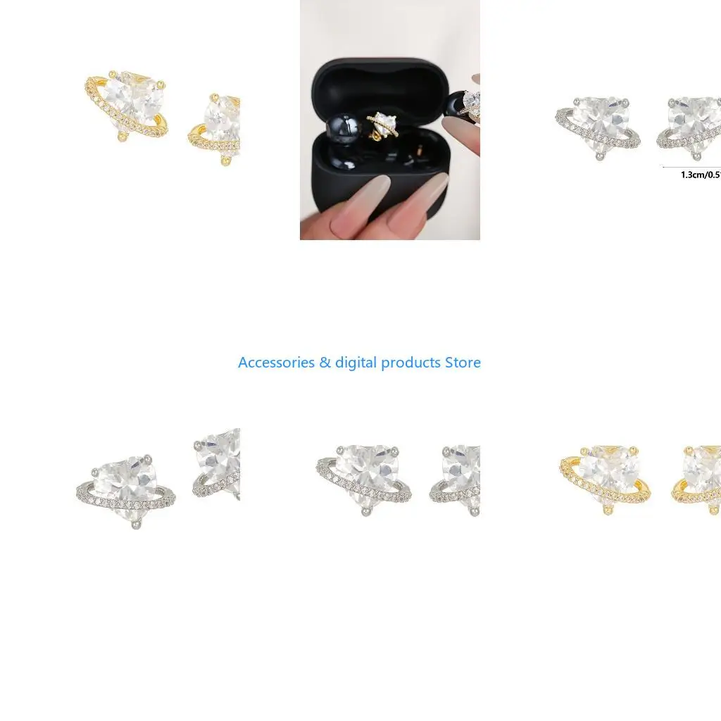77JD 2Pieces Glamorously Gold /Silver Ear Clip For Freeclip 1 2 Earbud Clip on Charm Combining Styles And Functionality