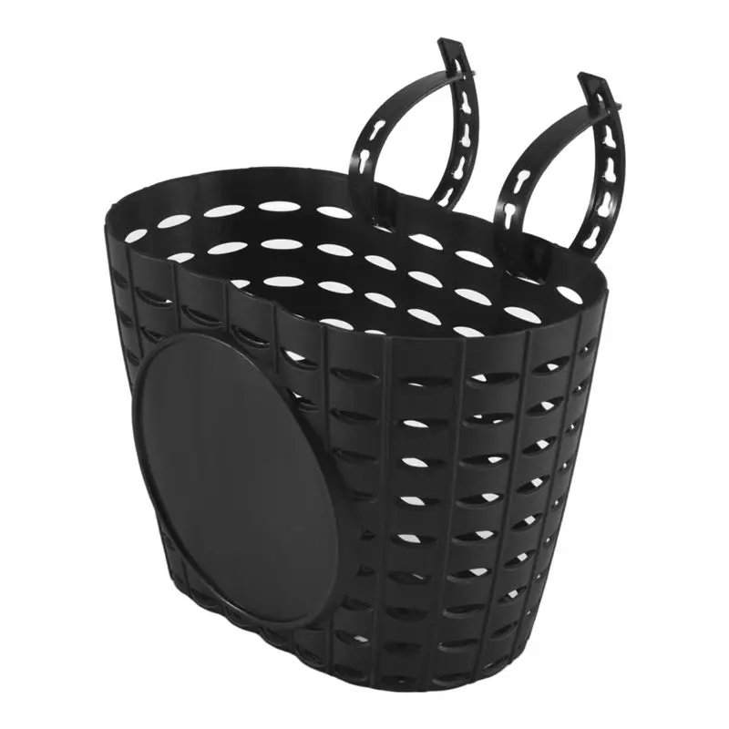 NEW HOT In Stock-Kids Bicycle Basket, Children Plastic Front Handlebar Bike Basket For Storage, Black