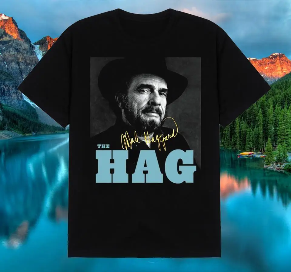 Merle Haggard signature T shirt Black All Siz S-5XL MEN