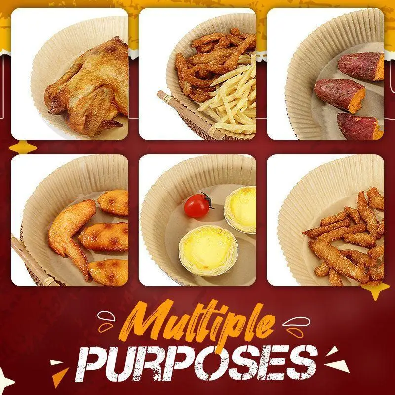 50/100pcs fodera per friggitrice ad aria 16/20mm cestello antiaderente per carta assorbente ad olio ad alta temperatura per forno cottura a microonde torrefazione
