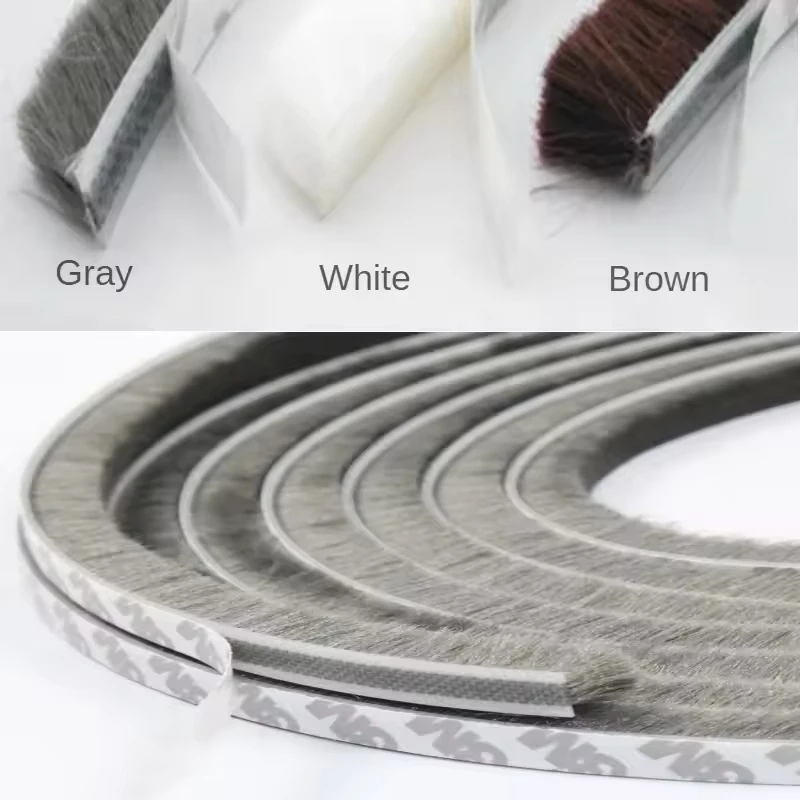 5/10Meter Self-adhesive Sealing Wind-proof Brush Strip Home Door Window One volume Sound Insulation Dust Strip Weather Stripping