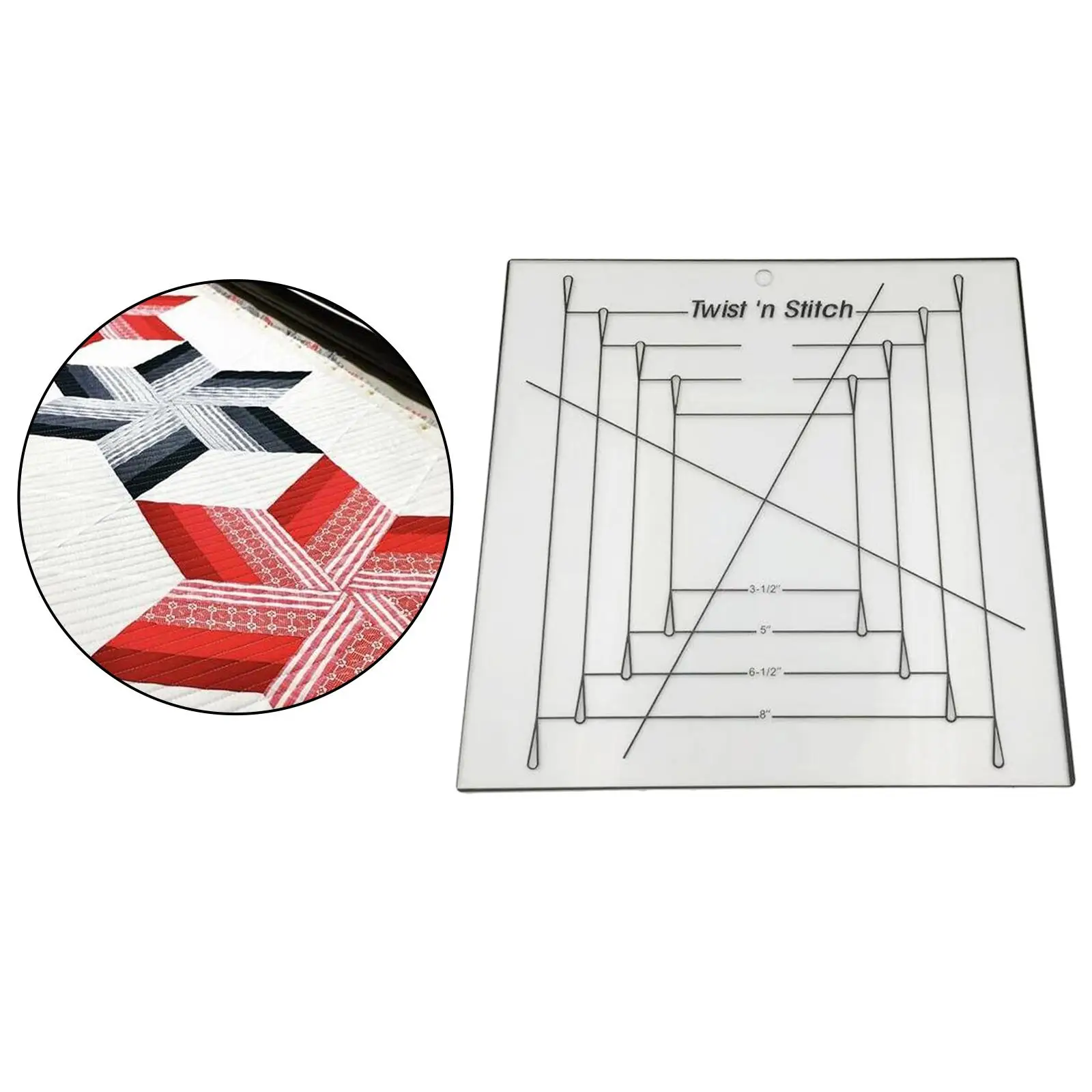 قالب اللحف لتقوم بها بنفسك صياغة اللحاف المرقعة نمط هندسي صنع تويست ن غرزة حاكم 3.5 ، 5 ، 6.5 ، 8,10 ''ستنسل