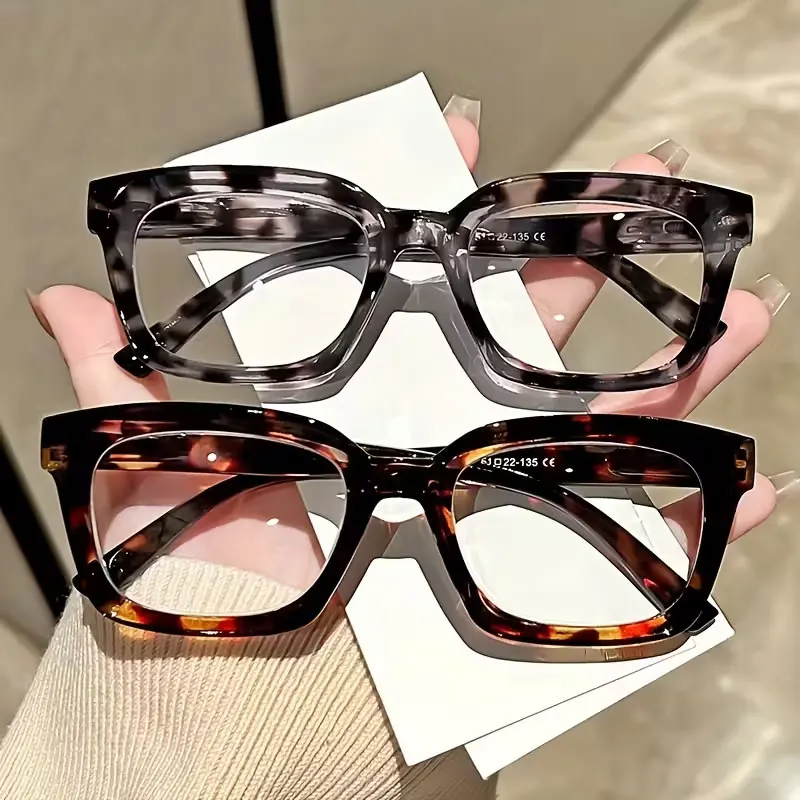 3-Pack of Stylish Classic Square High-End Spring Hinge Small Frame Trendy Eyeglasses for Enhancing Appearance and Reducing Age Appearance, High-Definition Reading Glasses, Lightweight and Portable, Suitable for Daily Use at Home, Office, or When Going Out, Available in Prescriptions from +1.0 to +4.0
