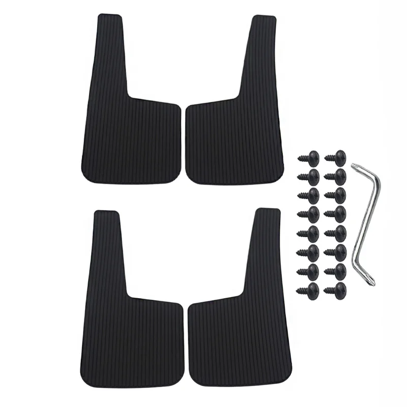 4-piece mudguard suitable for pickup trucks SUVs cars trucks universal external parts black front and rear mudguards