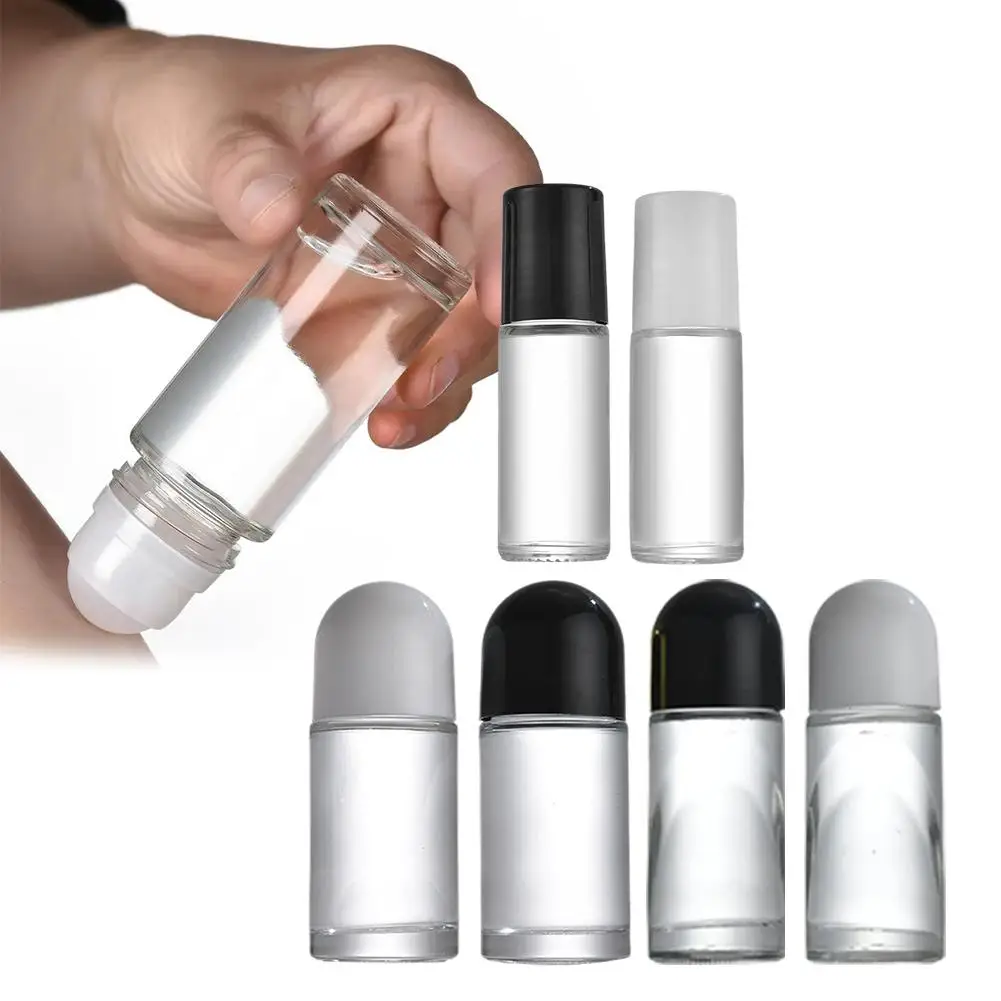 30/50ml Thick Glass Rollerball Bottles Perfume Dispenser Container Refillable Bottles Empty High-end Perfume Oil Essential U3Z9