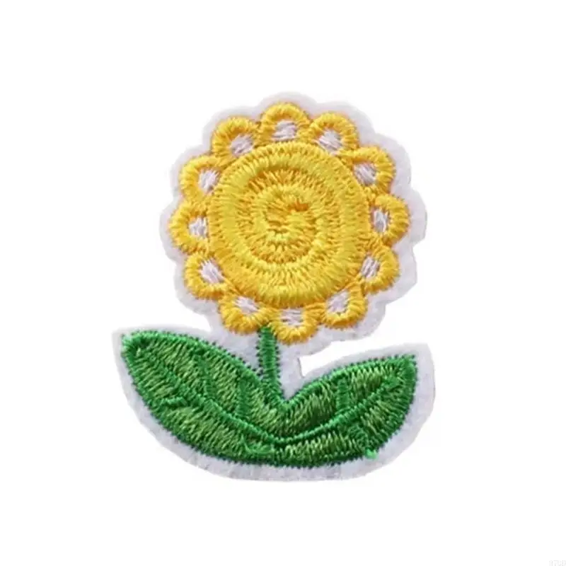 Parches apliques 97QD flores parches bordados hierro en parches coser parches