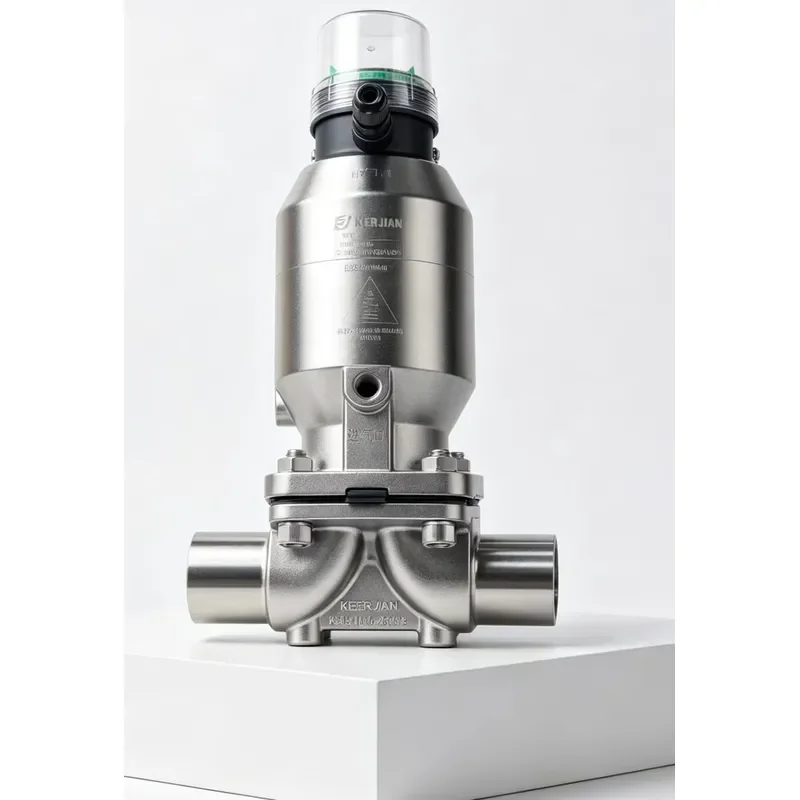 Stainless Steel Sanitary Pneumatic Tri-Clamp Diaphragm Valve SUS316L Optional Intelligent Position Feedback CIP SIP