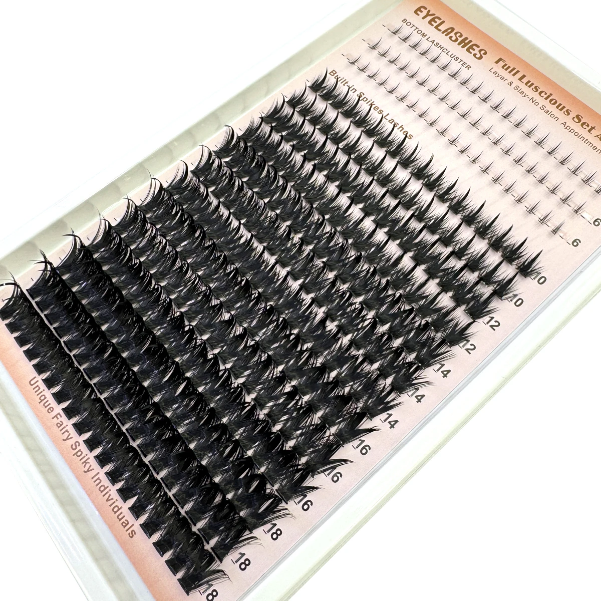 Unten + Spikes Wimpern Cluster Wispy Manga Lashes Cluster Verlängerung Einzigartige stachelige Cluster Anime Individuals Fairy Lashes 10–18 mm – Detail 13