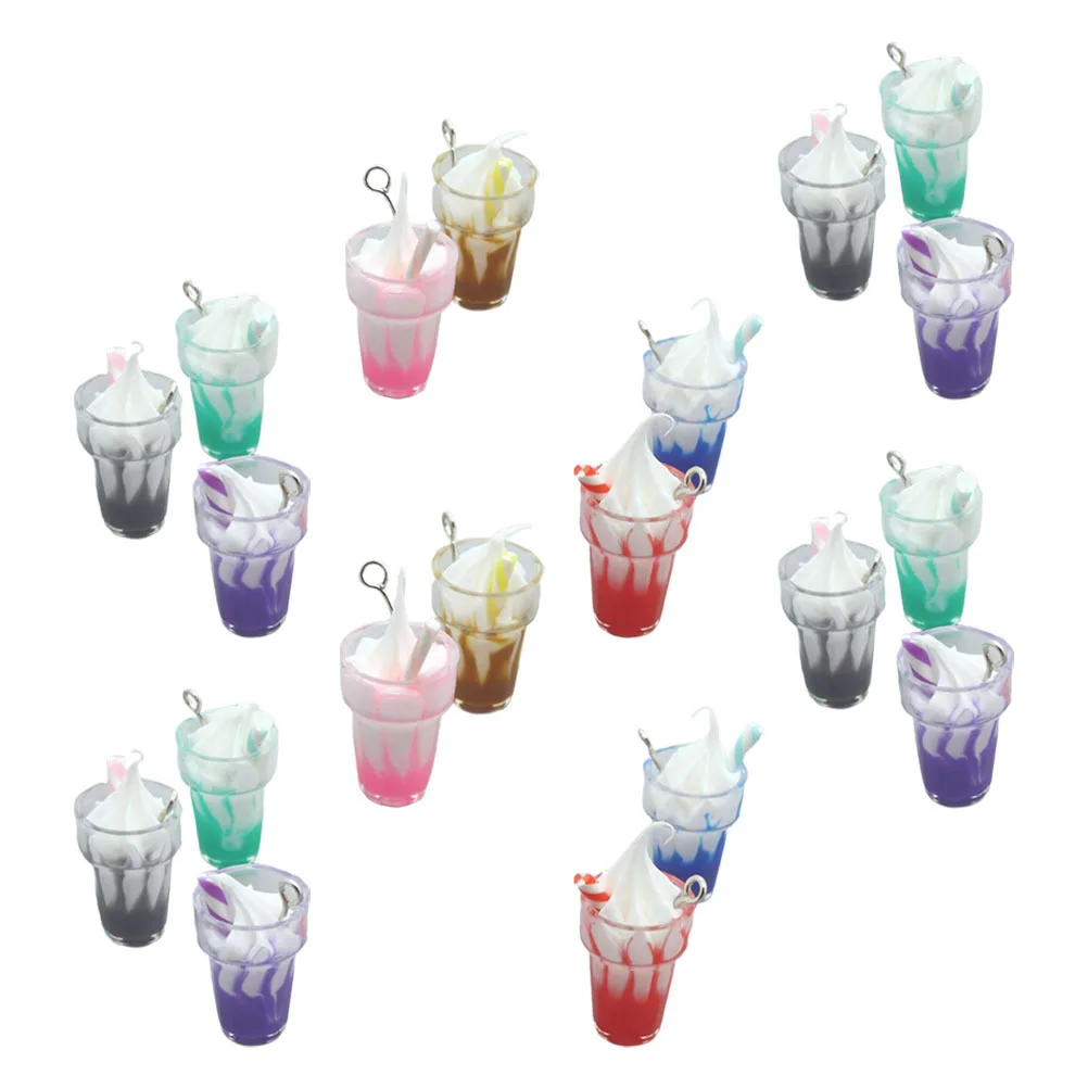 

20 шт., подвески для чашек мороженого, сплав смолы, DIY ювелирных изделий, подвески, легкие декоративные подвесные подвески для брелков, браслетов