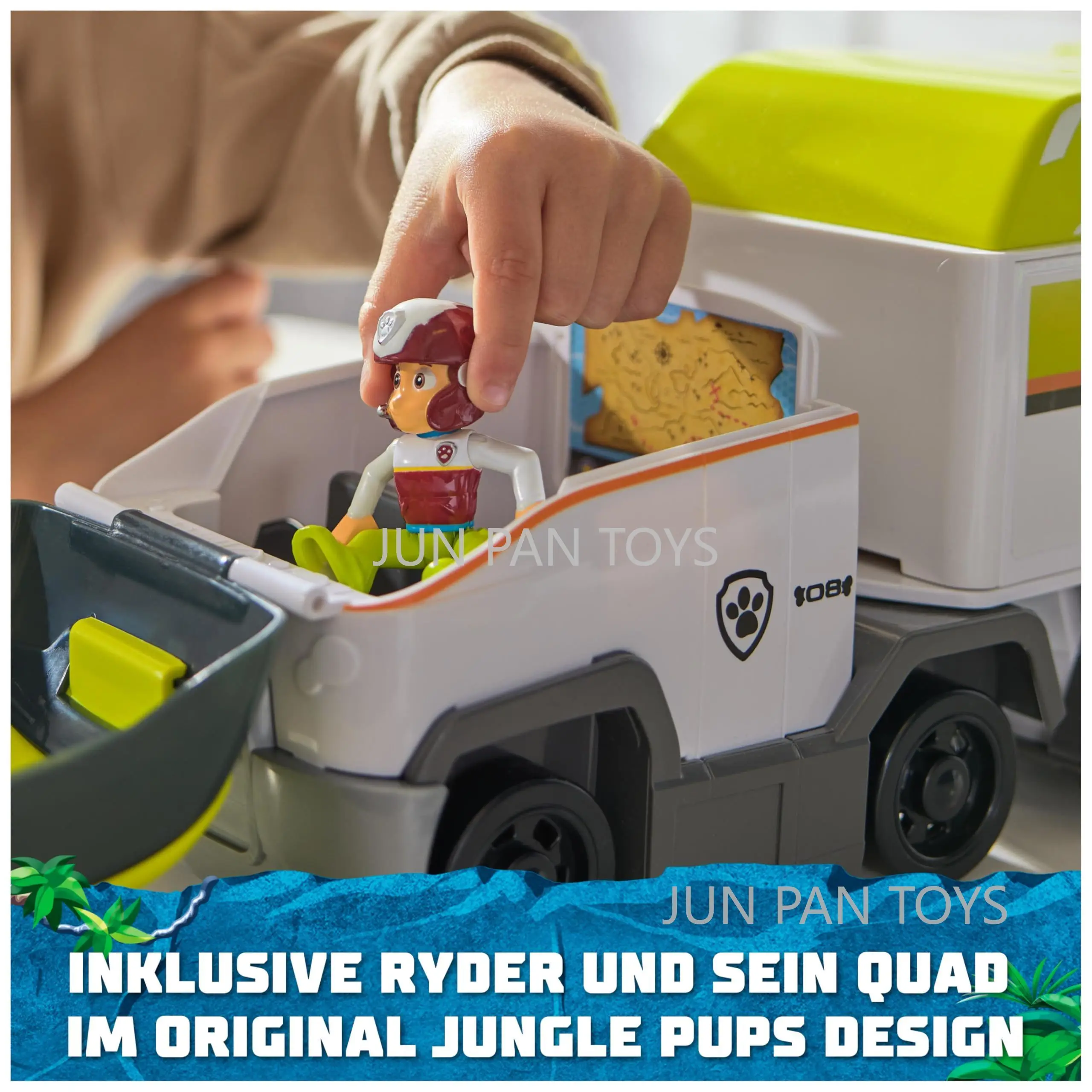 Nickelodeon Paw Patrol Jungle Pups Jungle Patroller Extra Long Toy Car with A Action Figure and Accessories Cartoon Children Toy