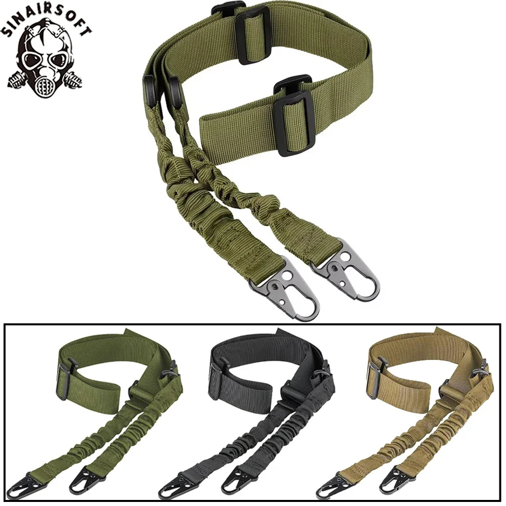 Tactical Two Points Sling Bungee Shoulder Strap Durable Nylon Belt High Quality Heavy Duty Sling for Outdoor Sports Accessories