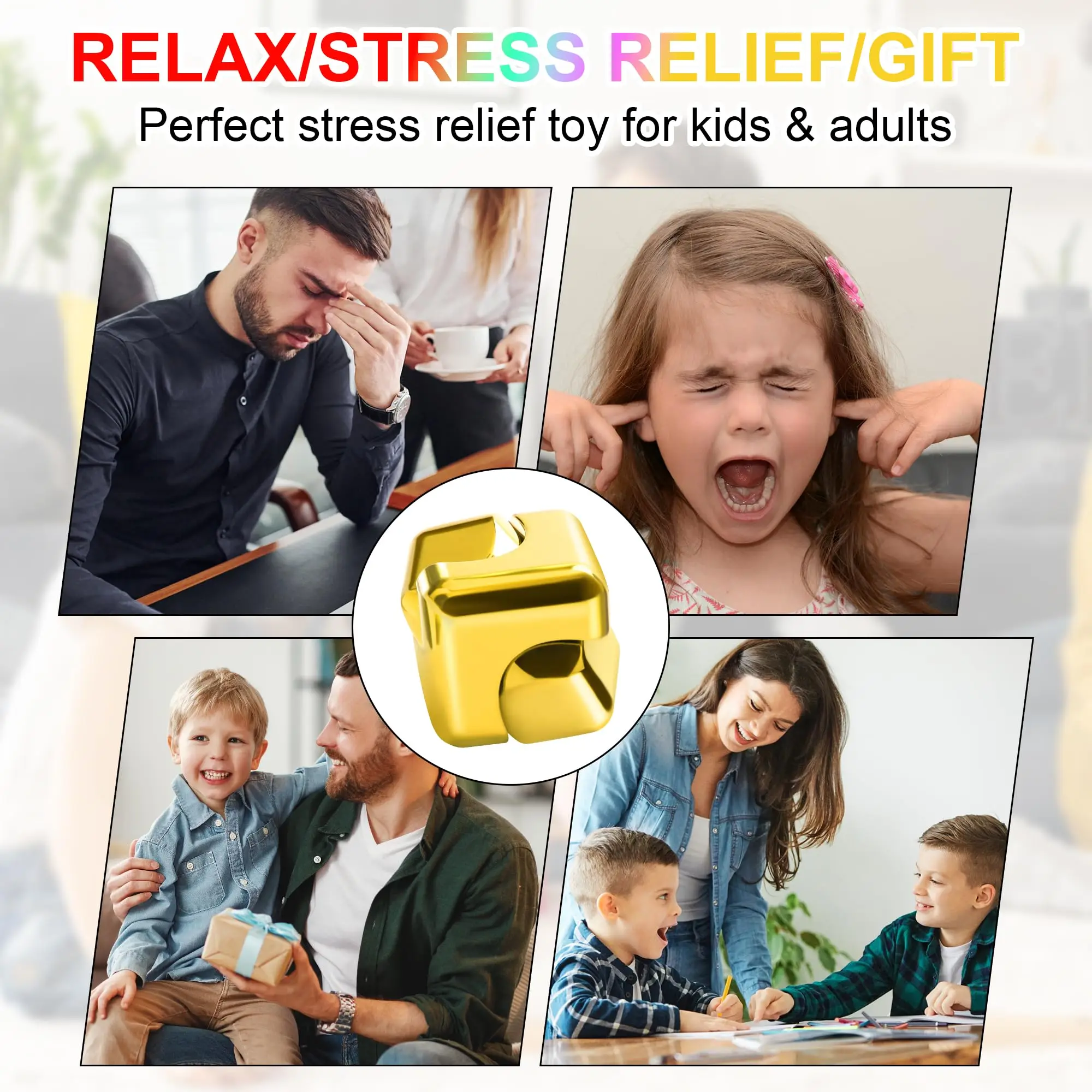 금속 큐브 회전 손가락 끝 자이로스코프 피젯 스트레스 방지 장난감, 성인 사무실 가정 여행 휴대용 스피너 장난감, 크리스마스 선물