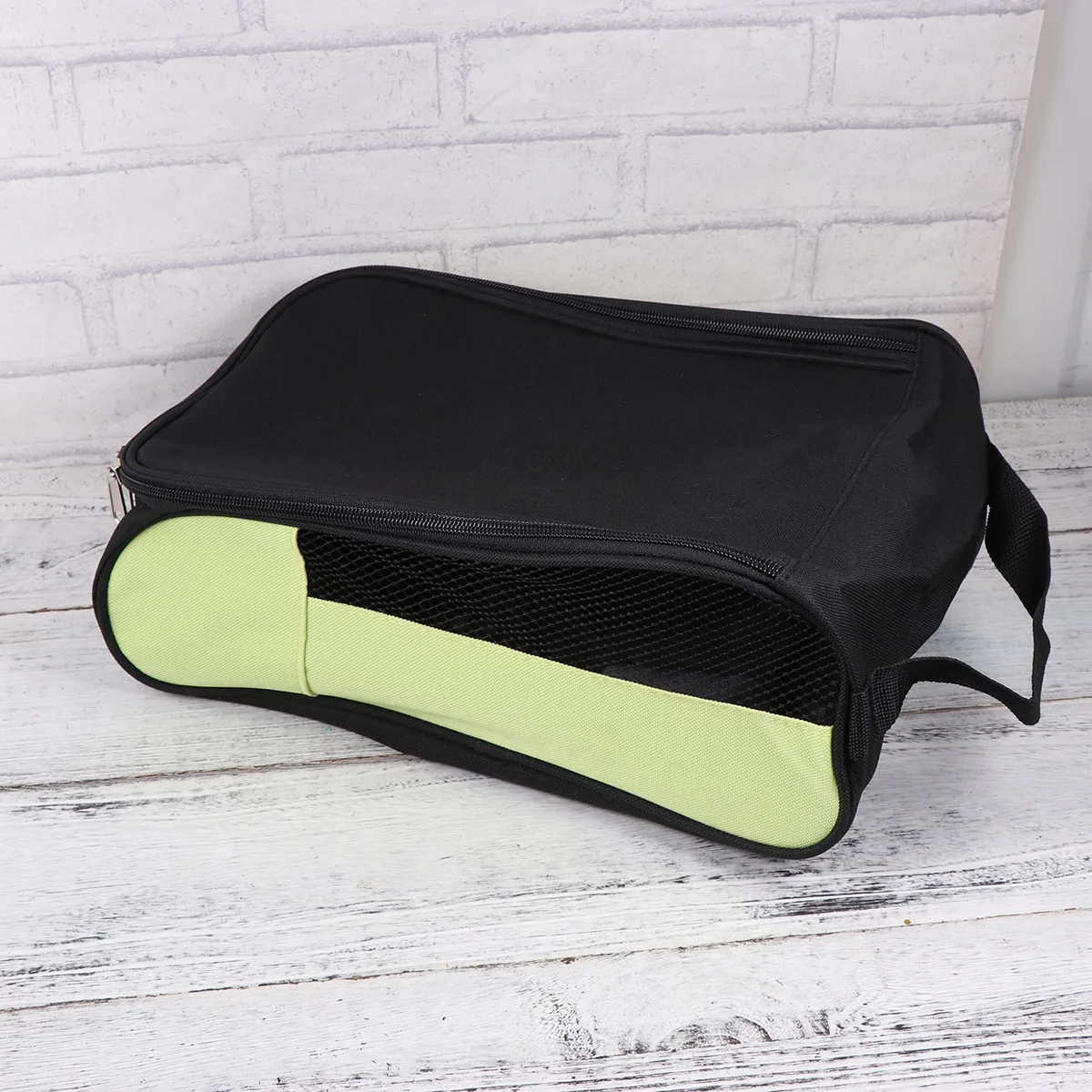Golf Shoe Bag Ventilated Polyester Mesh Fabric Dust Proof Zippered Shoe Storage Pouch for Sports Travel Outdoor Use Light